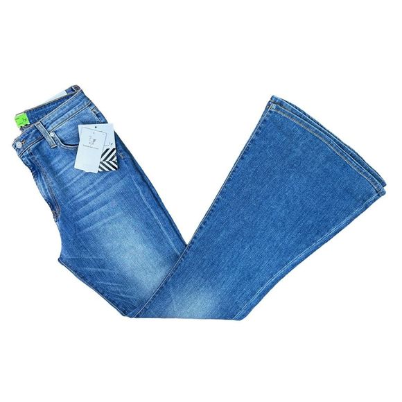 SR vs Sandrine Rose x Free People Blue Indigo Flare Jeans - Size 30 - Picture 3 of 7